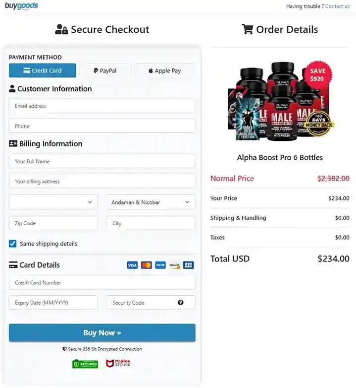 Alpha Boost Pro Alpha Boost Pro Order Page
